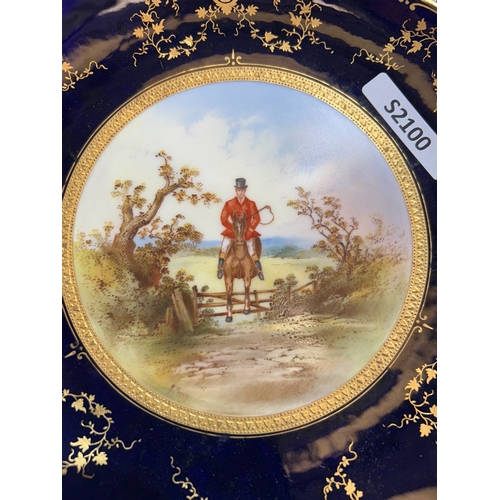691 - COALPORT HAND PAINTED HUNTING PLATES