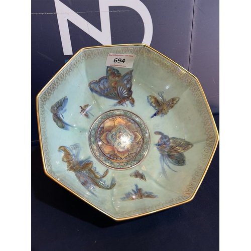 694 - WEDGWOOD FAIRYLAND LUSTER BUTTERFLY HEXAGONAL BOWL