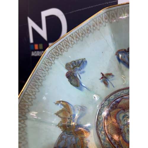 694 - WEDGWOOD FAIRYLAND LUSTER BUTTERFLY HEXAGONAL BOWL