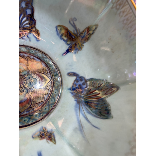 694 - WEDGWOOD FAIRYLAND LUSTER BUTTERFLY HEXAGONAL BOWL
