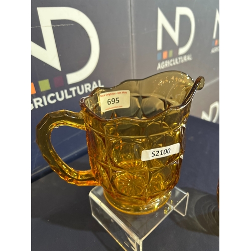 695 - GLASS JUG AND GLASSES