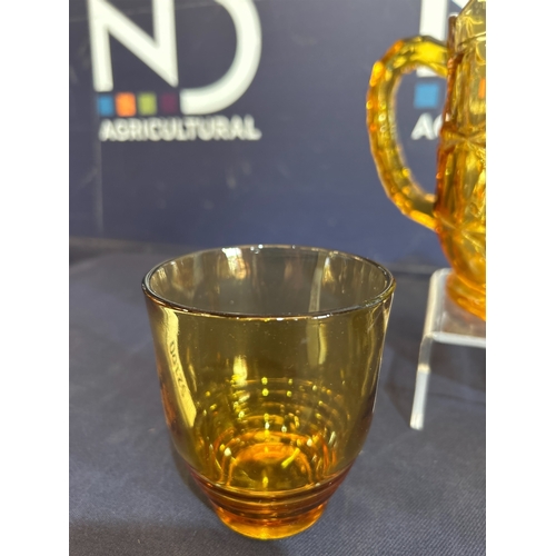 695 - GLASS JUG AND GLASSES