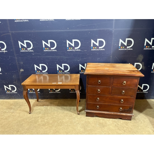 738 - CHEST OF DRAWERS AND TABLE