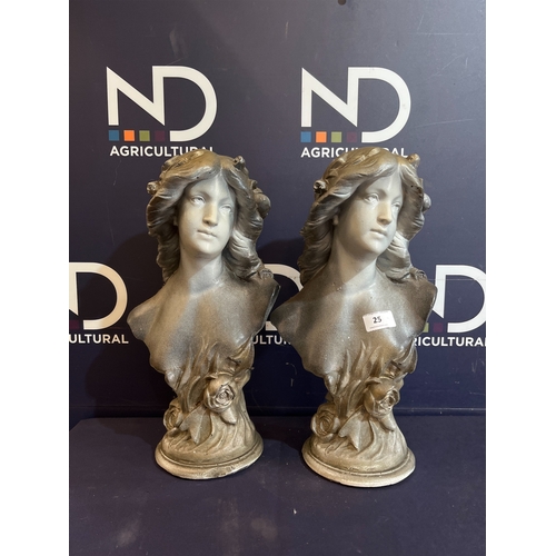 25 - PAIR OF BUSTS