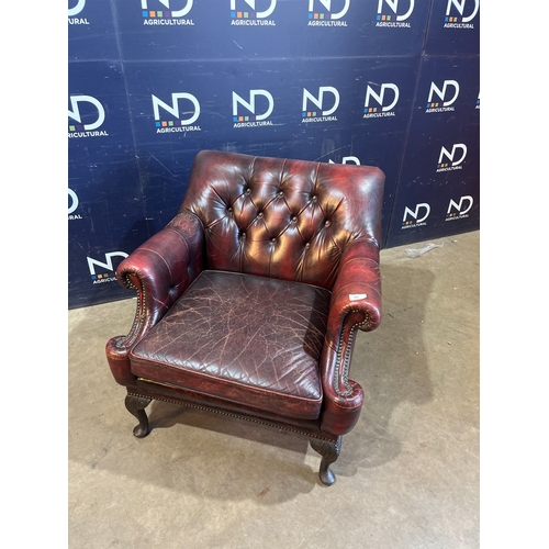 40 - RED CHESTERFIELD ARMCHAIR