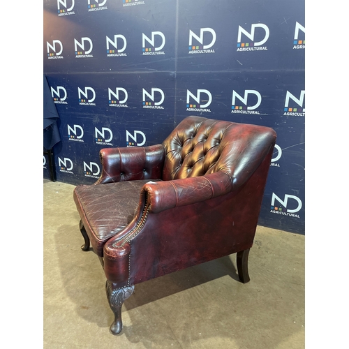 40 - RED CHESTERFIELD ARMCHAIR