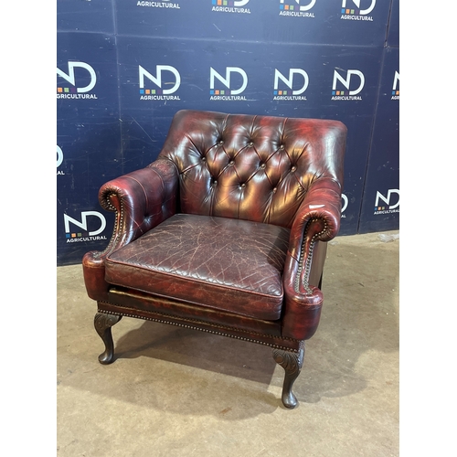 40 - RED CHESTERFIELD ARMCHAIR