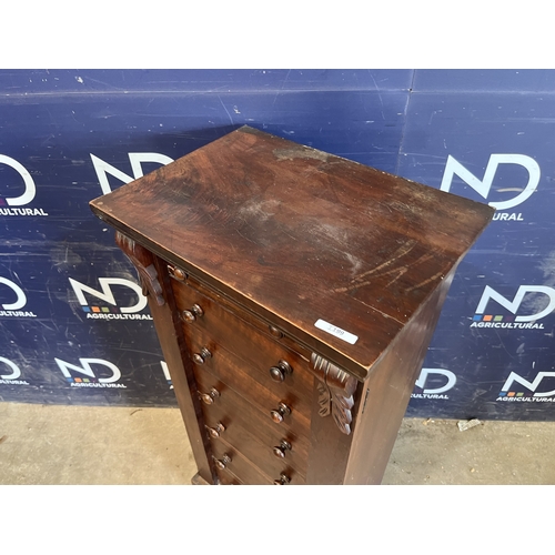 54 - MAHOGANY WELLINGTON CHEST