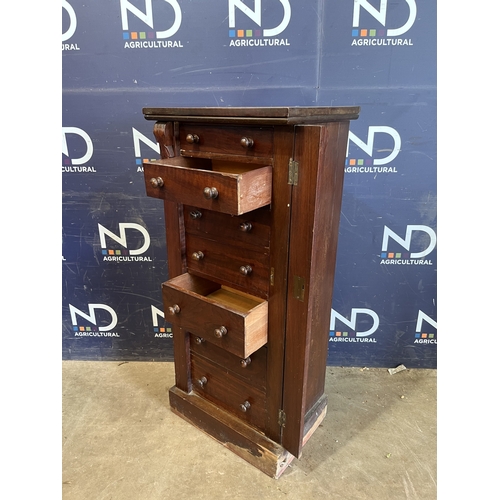54 - MAHOGANY WELLINGTON CHEST