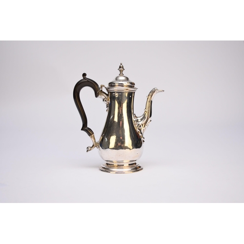 22 - A George III silver coffee pot, Daniel Smith & Robert Sharp, London, date mark rubbed, of baluster f... 