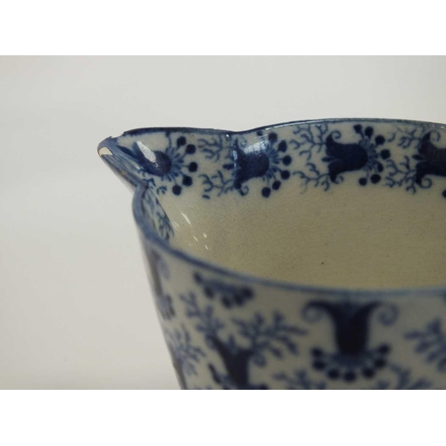 290 - A Rogers pearlware toy tea service circa 1815-20 transfer-printed in underglaze blue in a seaweed an... 