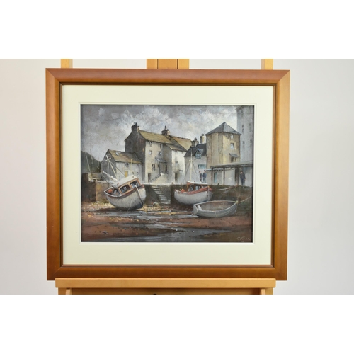 373 - Gerald V Gadd (British 20th Century) Polperro, signed lower right, pastel, 35 x 44 cm, frame 54 x 62... 