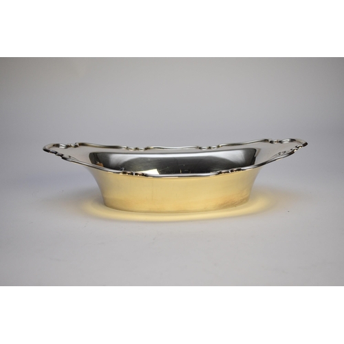 39 - A silver oval bowl, with shaped rim, William Lister & Sons, Sheffield 1929, 31.5cm wide, weight appr... 