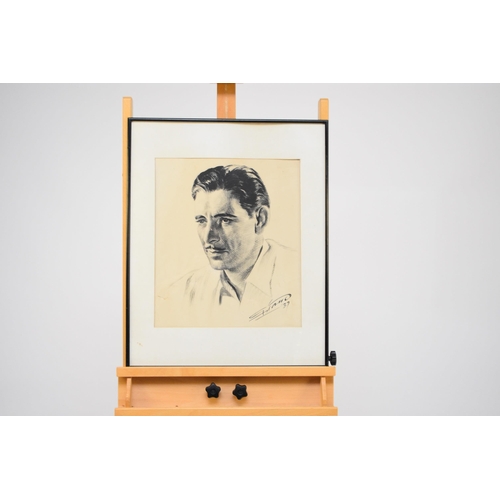 396 - **Giland?, American School, 20th century, 13 pen and ink portraits of Hollywood greats and stage act... 