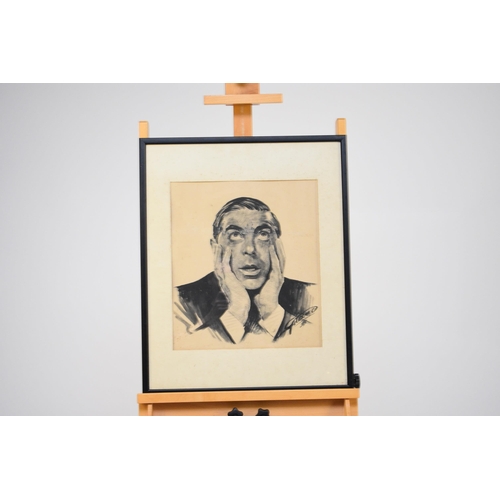 396 - **Giland?, American School, 20th century, 13 pen and ink portraits of Hollywood greats and stage act... 