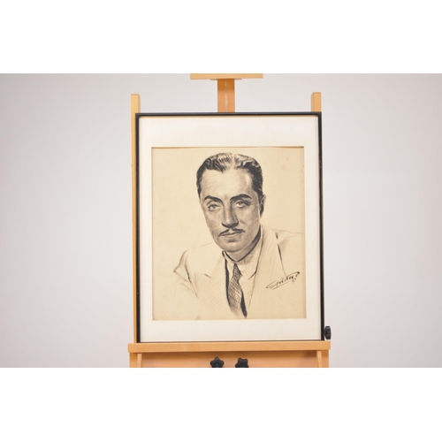 396 - **Giland?, American School, 20th century, 13 pen and ink portraits of Hollywood greats and stage act... 