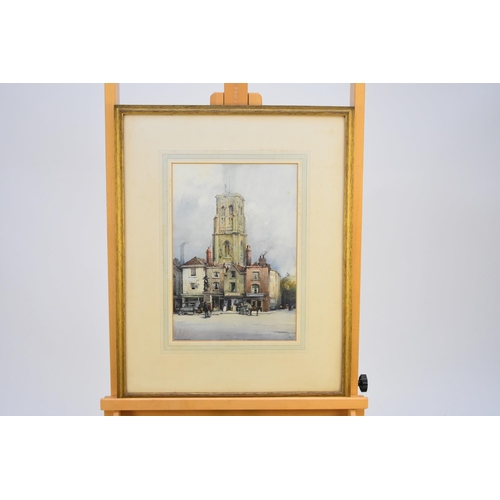 399 - Noel Henry Leaver (1889-1951) Temple Church, Bristol, signed lower left , watercolour, 37x25cm, fram... 