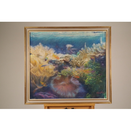 456 - Graham Painter (1947-2007) Coral Reef, Underwater Scene, signed lower right, pastel, 75 x 85 cm, fra... 