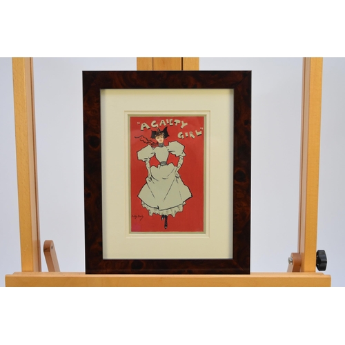 463 - Dudley Hardy (1865-1922) A Gaiety Girl, gouache, 20 x 12.5 cm, frame 35.5 x 29 cm Purchased at Warwi... 