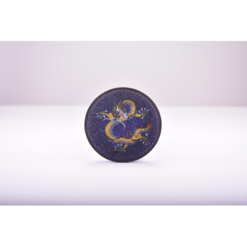 477 - A set of eight 'stages of production' cloisonne dishes, 20th century Of circular form, including pla... 