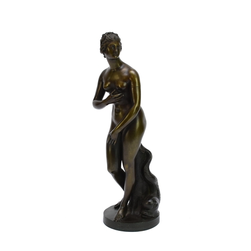 501 - A bronze figure of Aphrodite after the antique, modelled on the 'Venus de Medici', 37.5cm high.