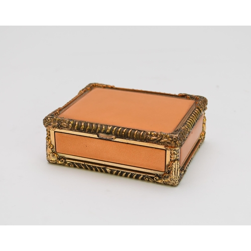 514 - A gilt-metal and goldstone enamel cigarette box, by Royal Bovano, mid-20th century, of rectangular o... 