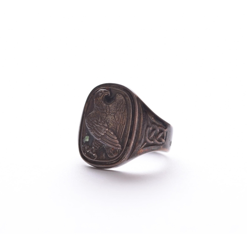 85 - A Georg Jensen silver ring, the signet ring with eagle design, stamped 'Georg Jensen' 'Sterling 925 ... 