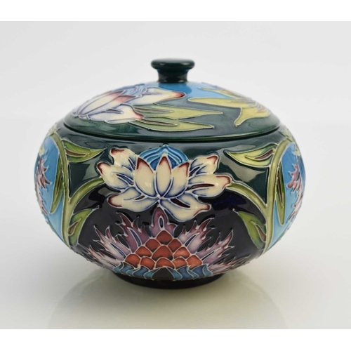 215 - A contemporary Moorcroft 'Saadian' pot and cover designed by Shirley Hayes, dated 2002, painted and ... 