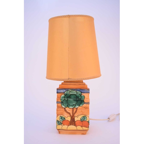 250 - An Art Deco Royal Cauldon table lamp designed by Edith Gater in the 'Orange Tree' design, circa 1935... 