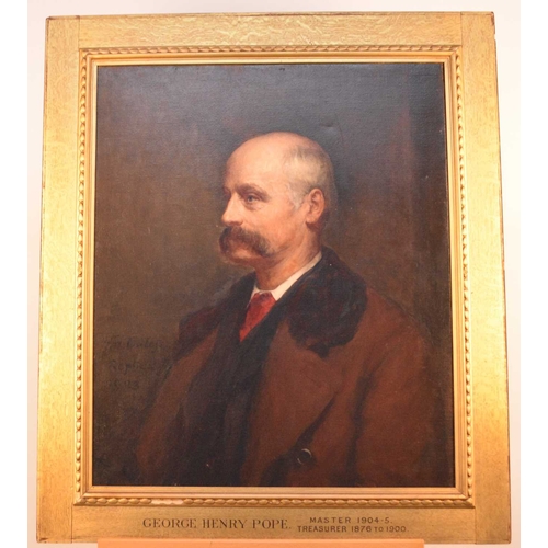 304 - After Walter William Ouless (1848-1933) Portrait of George Henry Cope, Master 1904-1905, Treasurer 1... 