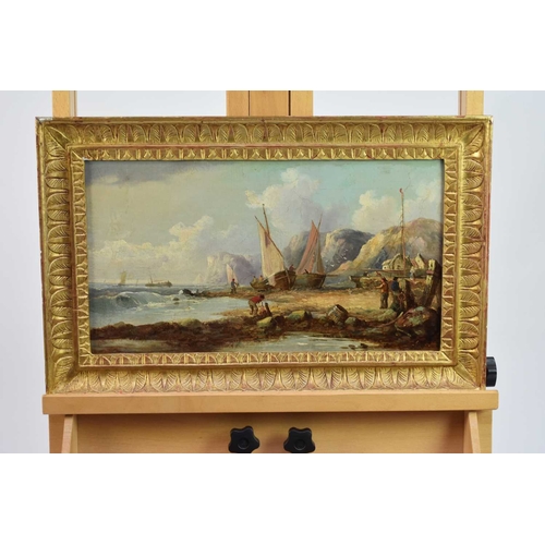 341 - British School (19th Century) Coastal Scene, indistinctly signed lower right, oil on canvas, 24 x 43... 