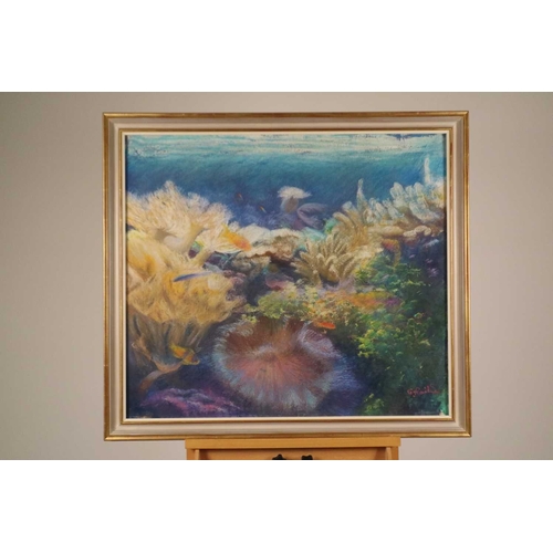 349 - Graham Painter (1947-2007) Coral Reef, Underwater Scene, signed lower right, pastel, 75 x 85 cm, fra... 