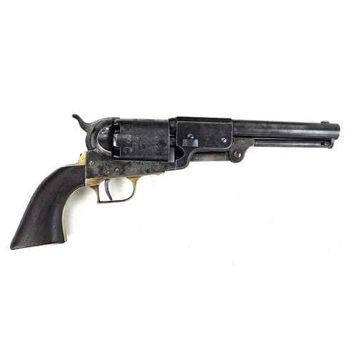 356 - A nice copy of a Colt Dragoon six-shot revolver, .44 calibre, cylinder engraved with Ranger and Indi... 