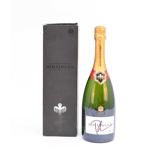 411 - James Bond: A 'Spectre' limited edition bottle of Bollinger champagne Signed by Daniel Craig in blac... 