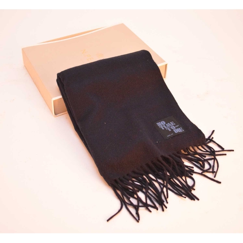 414 - James Bond: A 'No Time to Die' cashmere scarf by N.Peal, London In navy blue, boxed with 007 branded... 