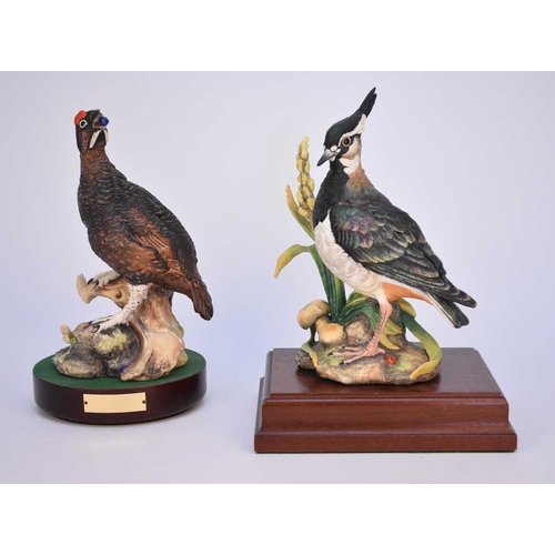 57 - Two Coalport limited edition models of game birds, comprising a Lapwing, 43/750, and a Red Grouse, 1... 