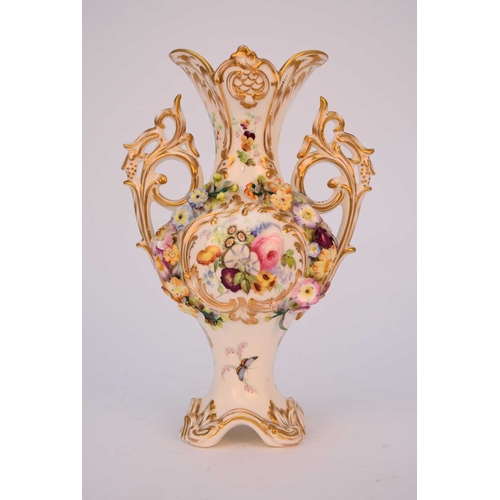 66 - A good Coalport 'Coalbrookdale' vase, circa 1835-40 of twin-handled form, finely painted with a view... 