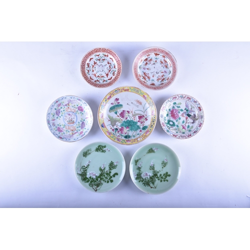 48 - A collection of Straits porcelain Nyonya plates and dishes, 20th century Including eight decorated w... 