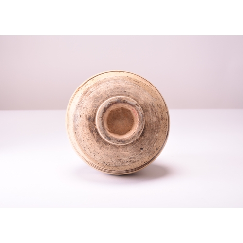 9 - A Chinese painted Cizhou jar, Yuan Dynasty Of rounded form with everted rim, decorated with brownish... 