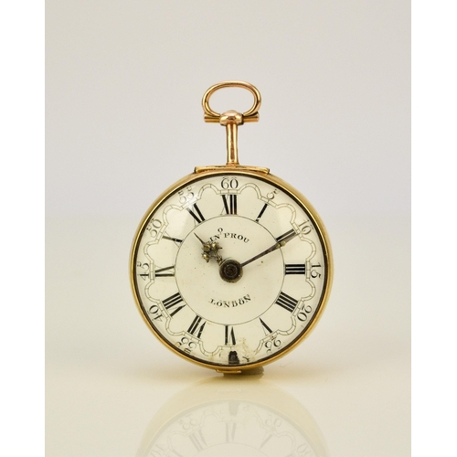 117 - William Flame: A 22ct gold key wind repousse pair case pocket watch Date: London hallmark circa 1770... 