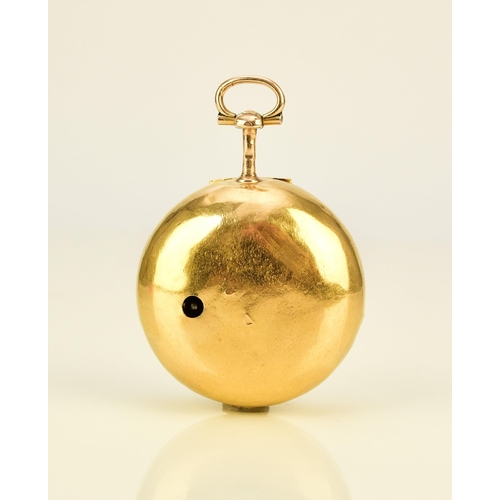 117 - William Flame: A 22ct gold key wind repousse pair case pocket watch Date: London hallmark circa 1770... 