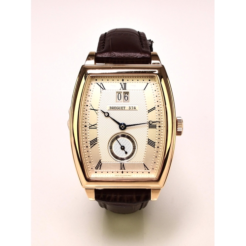 119 - Breguet: A gentleman's 18ct gold wristwatch Model: Heritage 374 Reference: 5480 Date: 2011 Movement:... 