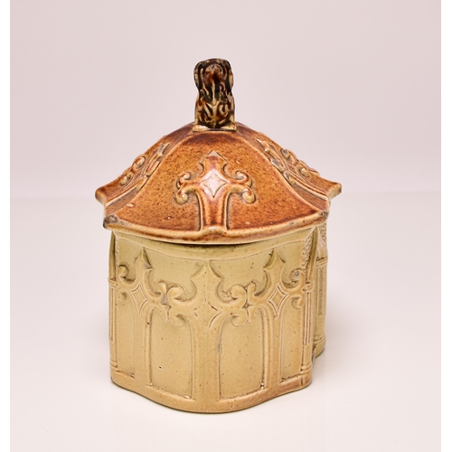 163 - A Derbyshire salt-glazed tobacco jar and cover, probably Briddon, circa 1830-50 honey-coloured body ... 