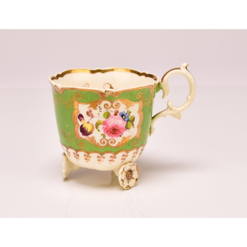 166 - H&R Daniel - A 'C'-scroll porcelain trio of coffee cup, teacup and saucer, circa 1827-8, pattern 436... 