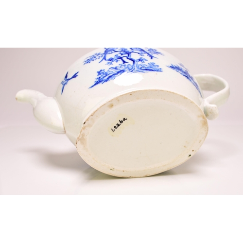 201 - A John Rose Coalport 'Birds in Branches' teapot and cover, circa 1810-15 transfer-printed in undergl... 