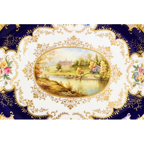 211 - An individually commissioned Coalport oval batwing tray for the Shropshire Horticultural Society, da... 