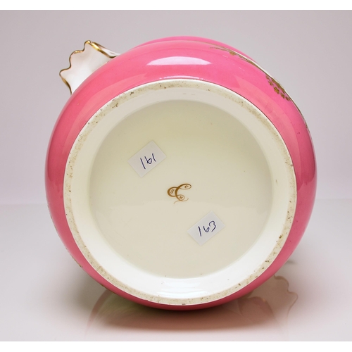 237 - A good quality Coalport jardiniere or cache pot, circa 1860, the pink ground painted by William Cook... 