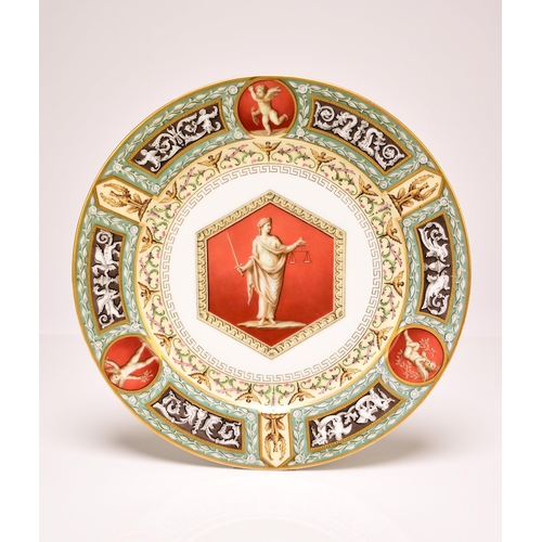 242 - Imperial Porcelain Manufactory, St Petersburg - A porcelain dinner plate from the 'Raphael Service' ... 