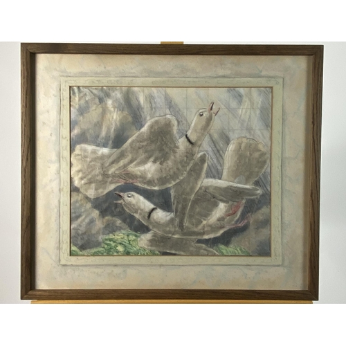 250 - Ernest Proctor (1886-1935) Study for 'Home in Danger', signed and dated '28 lower left, pastel on pa... 