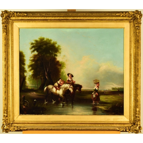 291 - After William Shayer (1787-1879), Attributed to J. H. Thompson (19th Century) Through a Ford, a fami... 